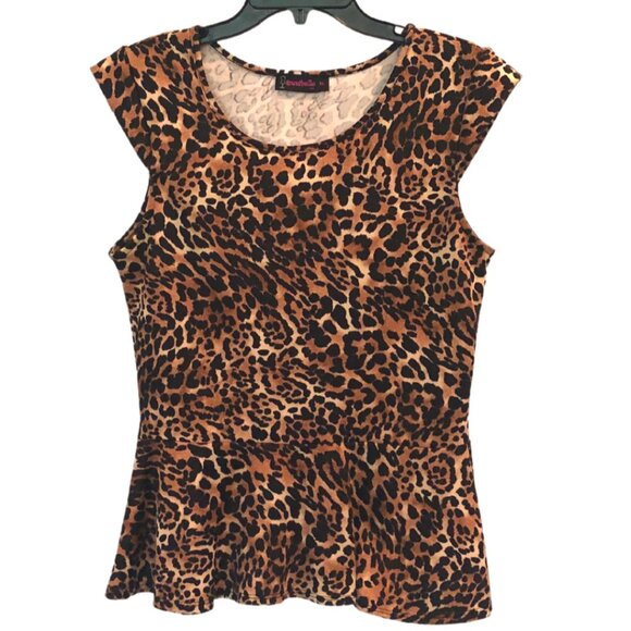 Annabelle Leopard Print Cap Sleeved Top NWOT - Picture 1 of 5